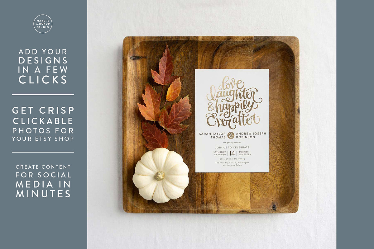 Vertical Fall Invitation Mockup, a Product Mockup by Makers Mockup Studio (Photo 2 of 5)