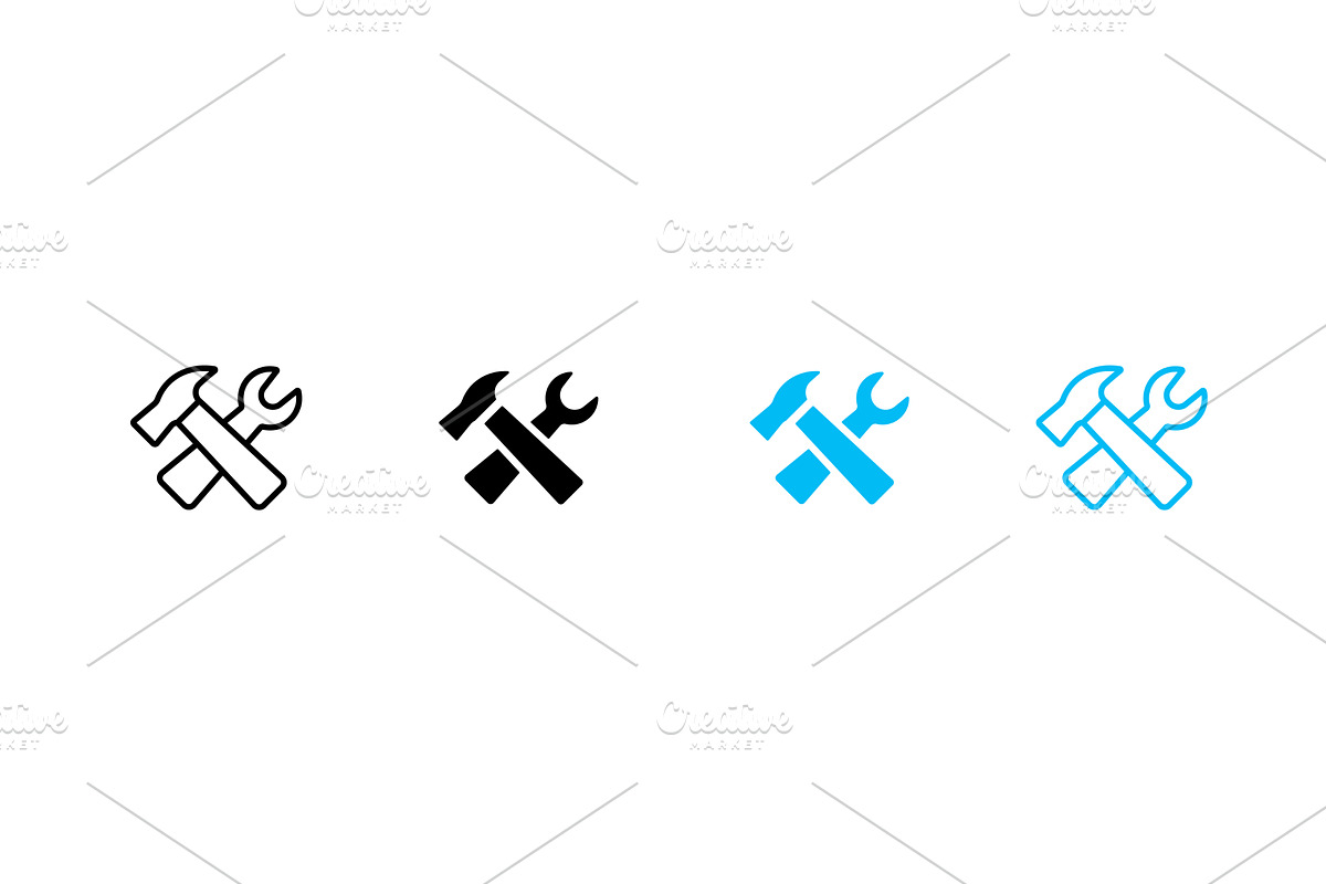 Variety of tool icons featuring, an Object Illustration by skripnikbb