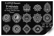 Mandala and Lotus flowers, an Illustration by Katika Shop (Thumbnail 2 of 6)
