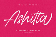Ashitta Handmade Script Font, a Script Font by Maulana Creative (Thumbnail 1 of 7)