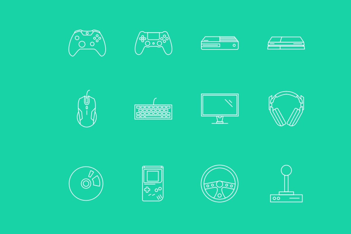 Video Game Icons, an Outline Icon by Creative Grenade (Photo 2 of 3)