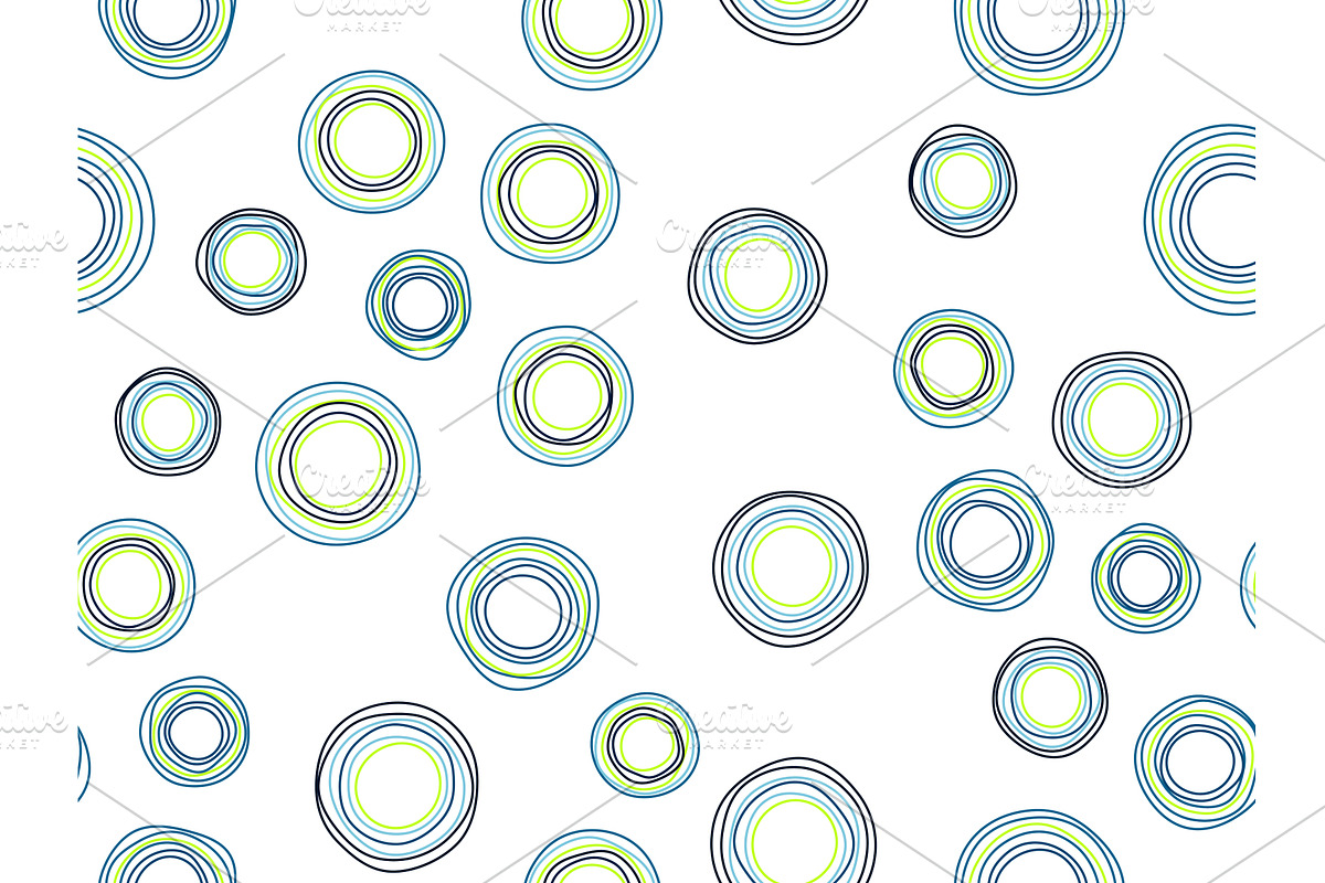 Vibrant Abstract Doodle Circles, an Illustration by BeOGraphic