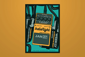 Guitar Pedal Indie Night Flyer, a Flyer Template by ashenterprise