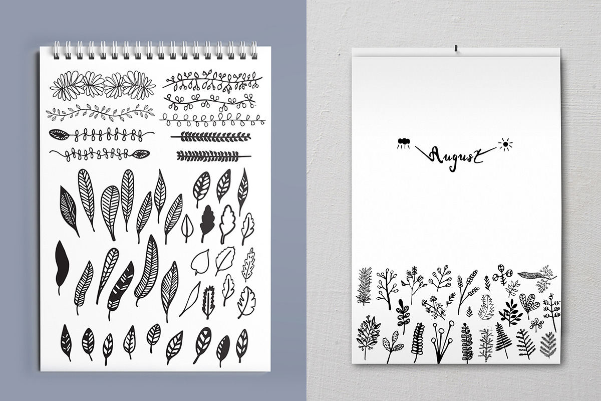 Hand drawn Floral Clipart Collection, a Background Graphic by IRSYART (Photo 6 of 18)