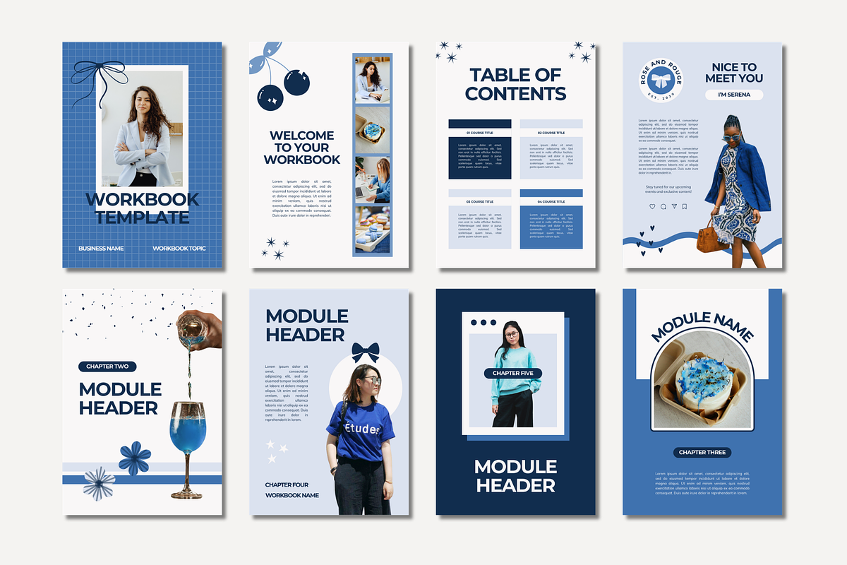 Blue Ebook Workbook Canva Template, a Marketing Template by Anna Design Studio (Photo 3 of 11)