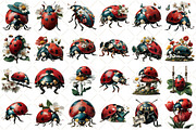 Whimsical Ladybug Spring Clipart, an Illustration by Black Bird Studio (Thumbnail 2 of 5)