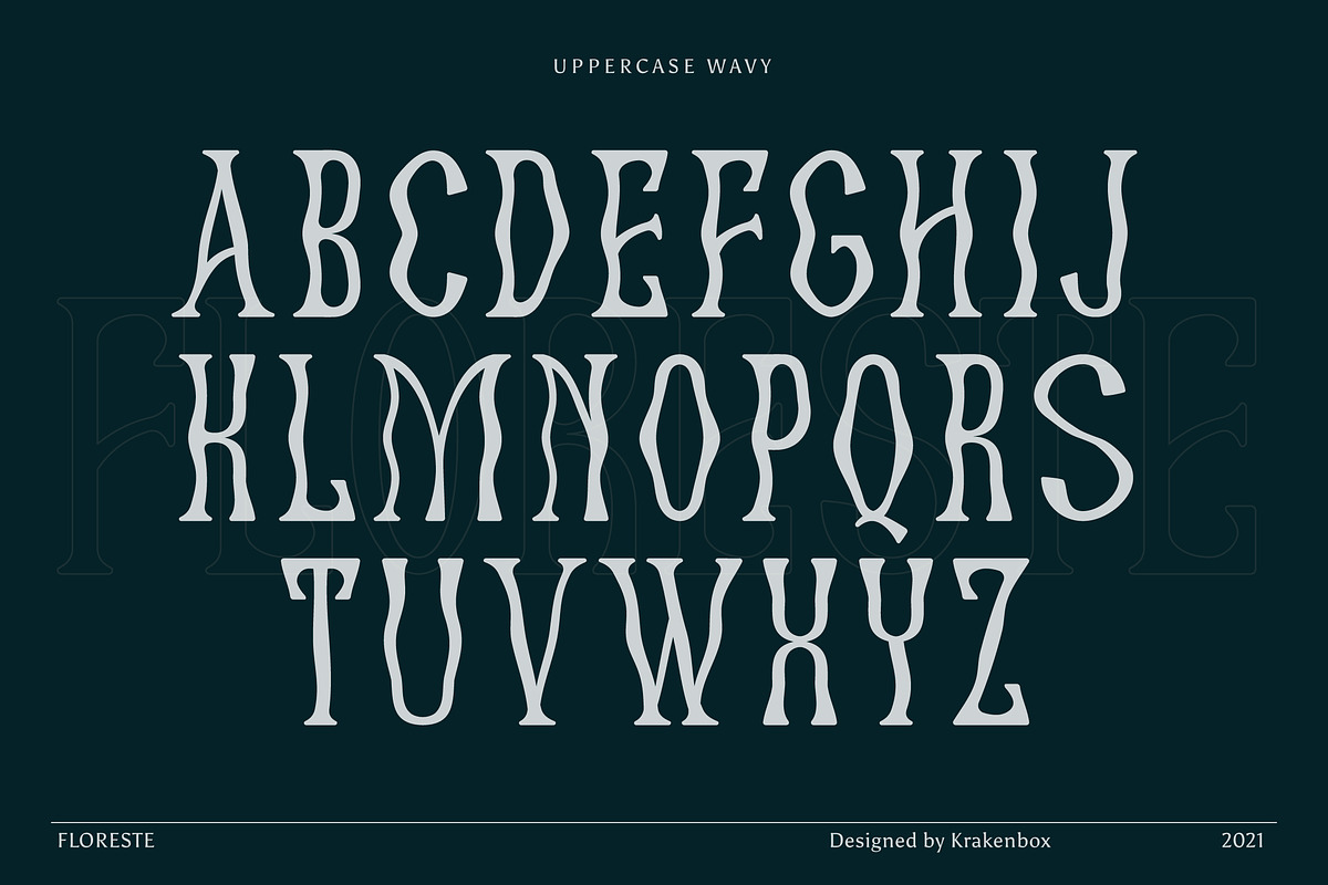 Floreste - Modern Wavy Serif, a Serif Font by Krakenbox Studio (Photo 13 of 18)