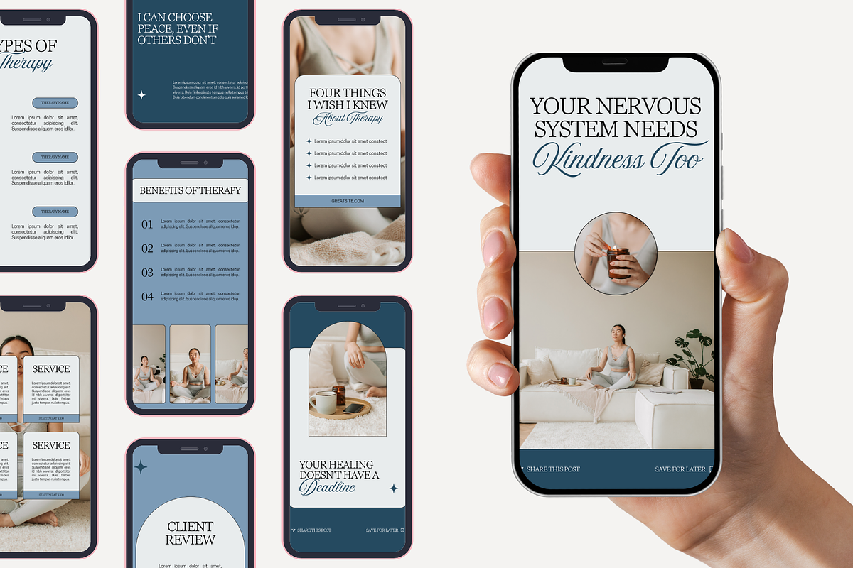 Therapy Instagram Templates, a Social Media Template by Anna Design Studio (Photo 7 of 9)