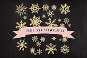 Snowflakes - gold christmas clipart, a Graphic by DigitalCloud (Thumbnail 1 of 3)