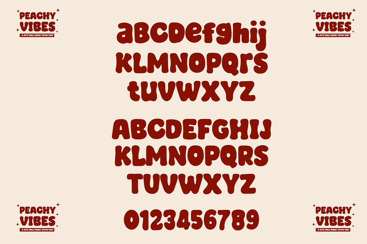 Peachy Vibes A Cute Retro Font, a Handwritten Font by Prestige Artsy Studio (Photo 9 of 9)