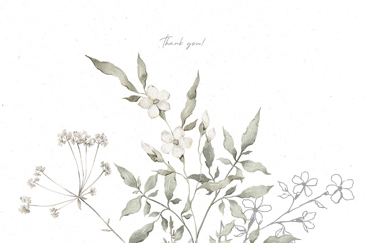 GRACE Floral Watercolor and Line art, a Decorative Illustration by Kreker Kate (Photo 10 of 10)