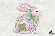 Floral Easter Bunny PNG Happy Easter, an Illustration by Craft Nest (Thumbnail 2 of 6)