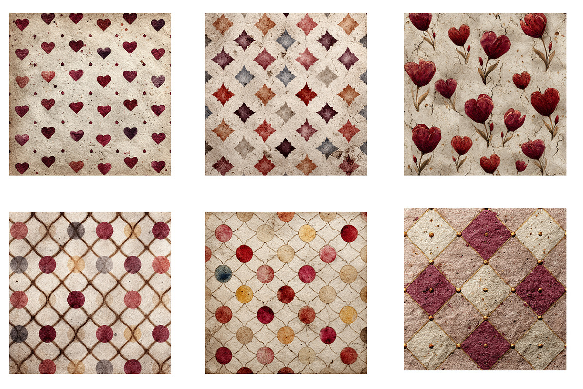 Distressed Maroon Valentine Backgrou, an Illustration by Designworld (Photo 2 of 5)