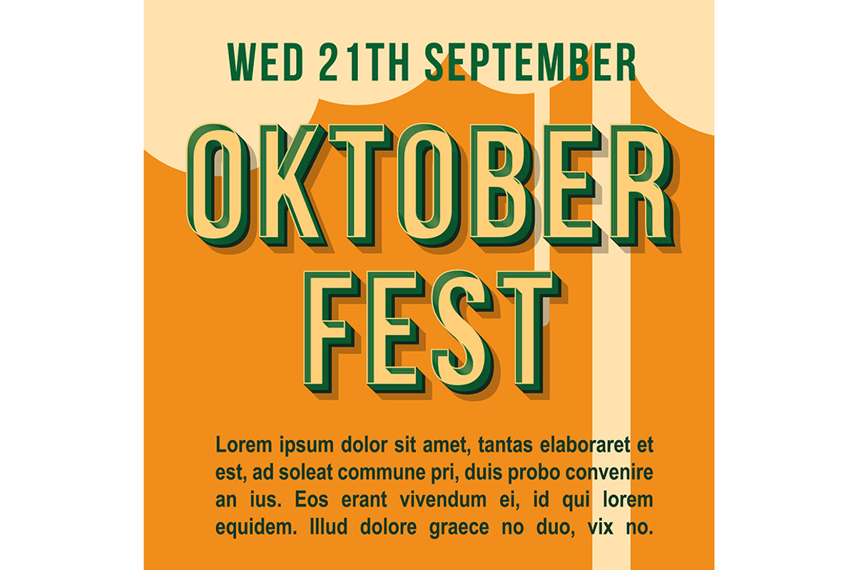 Oktoberfest vintage 3d lettering, a Templates & Theme by IMG Visuals