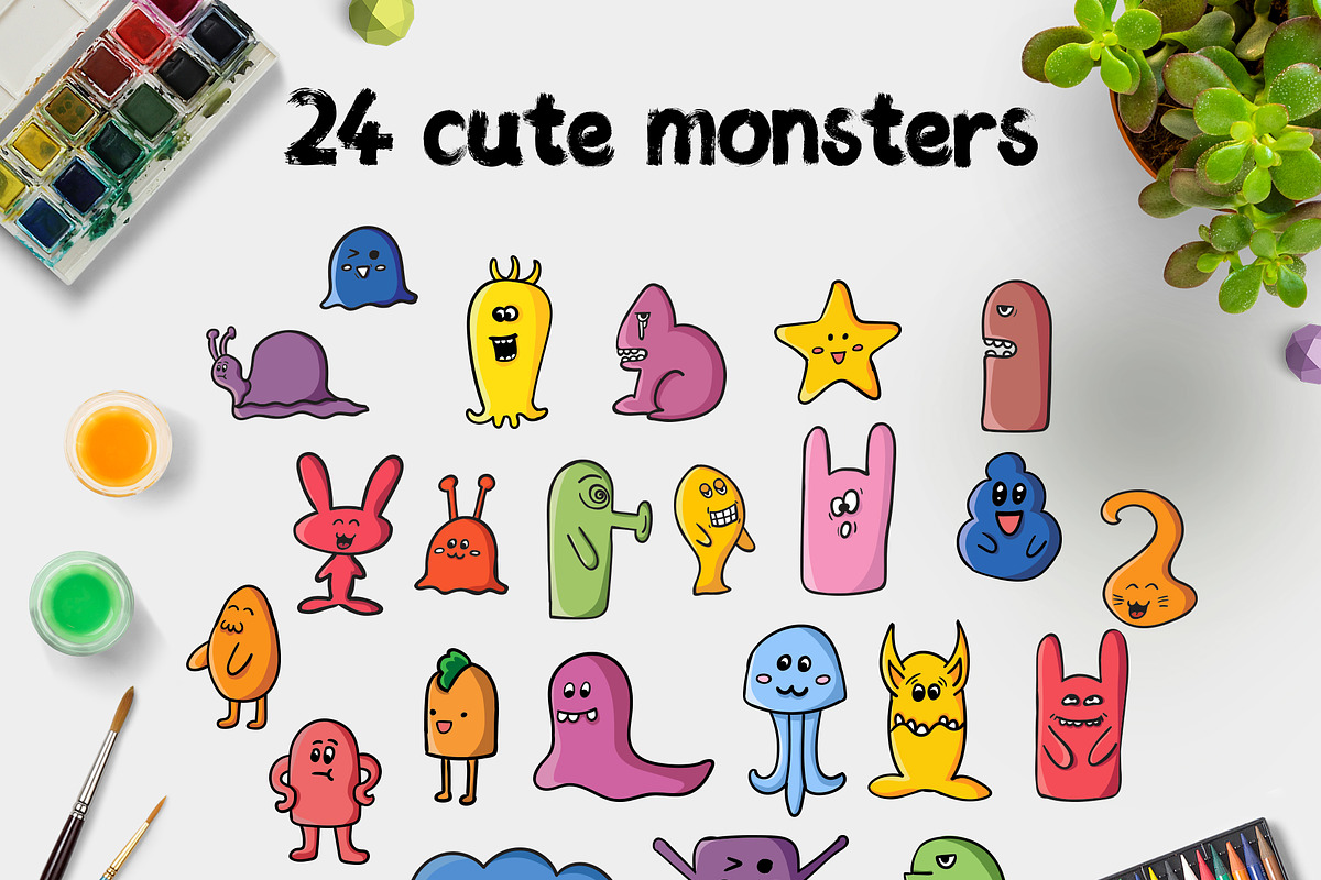 Cute Monsters, a Pattern Graphic by Olesya Agudova (Photo 6 of 9)