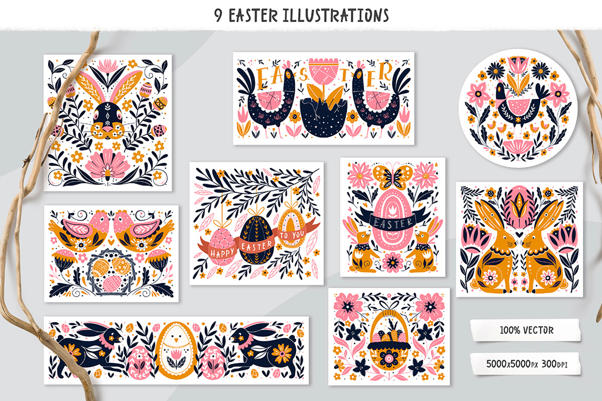 Easter Folk Art collection, an Object Graphic by DariSmartArt (Photo 3 of 14)