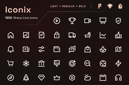 Iconix - Premium Sharp Line Icons, an Outline Icon by KushJain