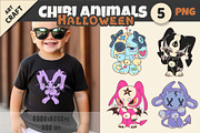 Chibi animals 10 Halloween. Tshirt., an Animal Illustration by KENO Mascots (Thumbnail 1 of 4)