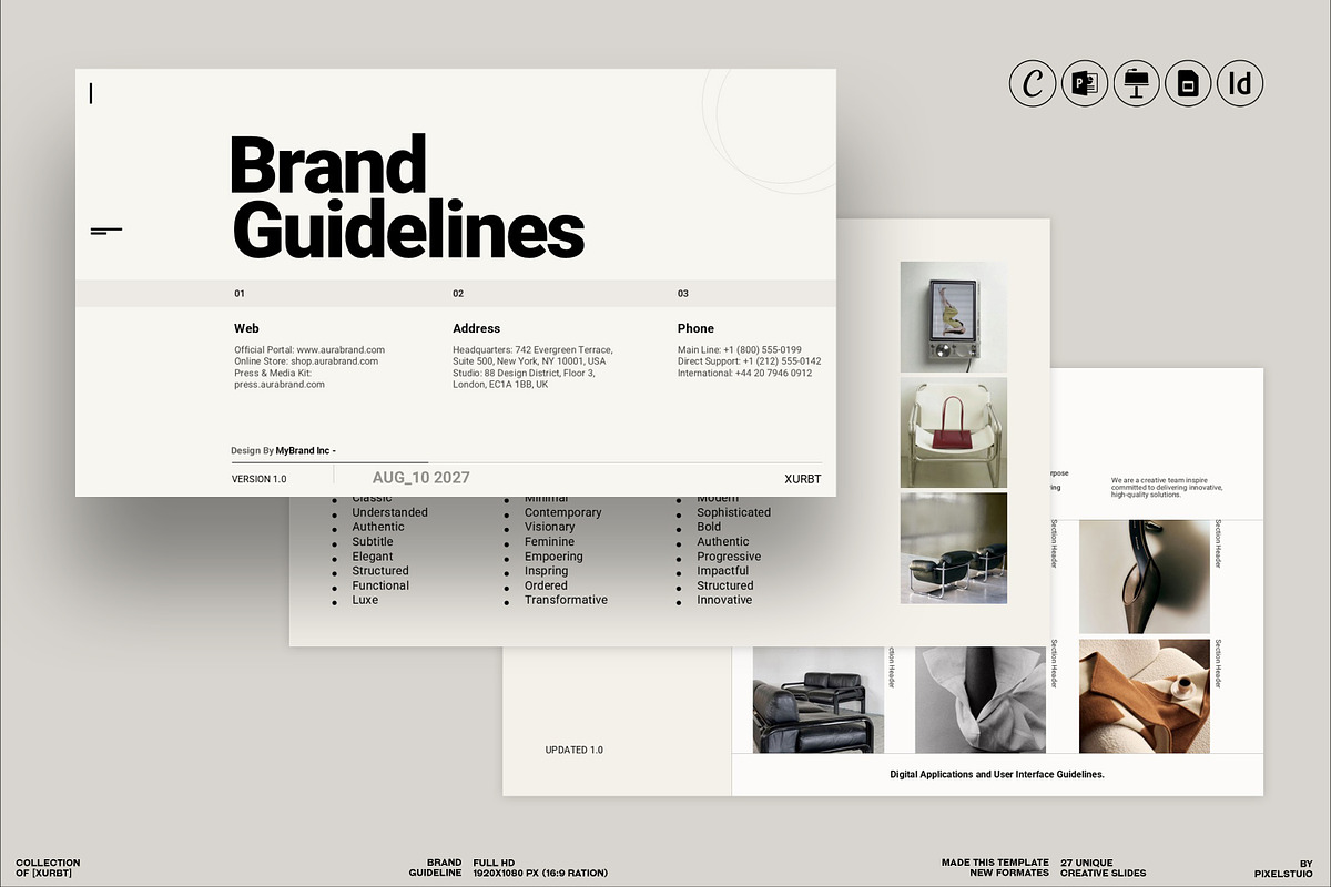XURBT Brand Guideline Presentation, a Presentation Template by GoldenPixelStudio (Photo 1 of 10)