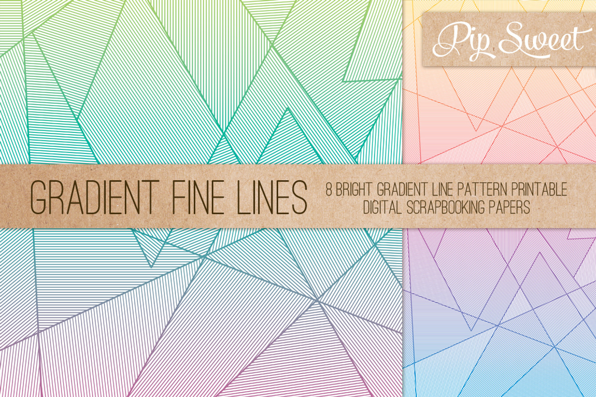 Gradient Fine Lines 8 Patterns, a Pattern Graphic by Pip Sweet (Photo 1 of 2)