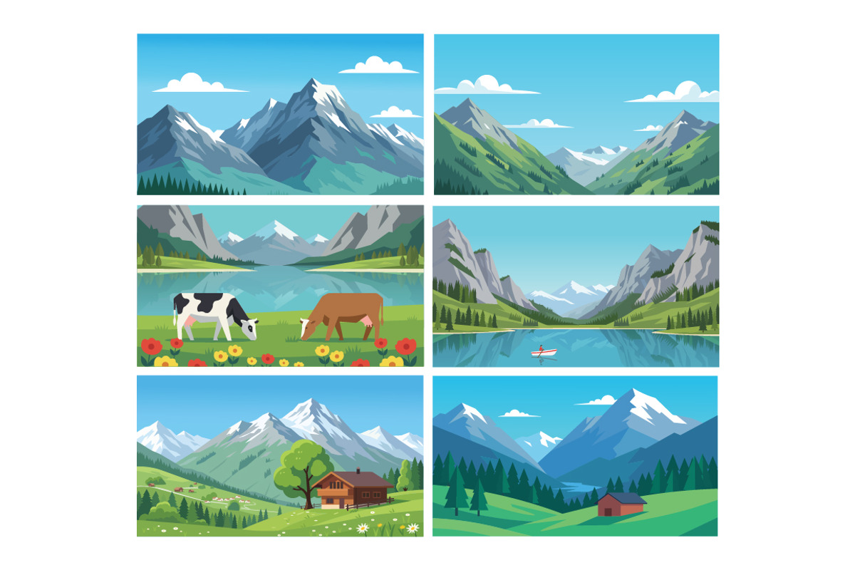 27 Switzerland Landscape Collection, an Illustration by jongcreative (Photo 3 of 3)