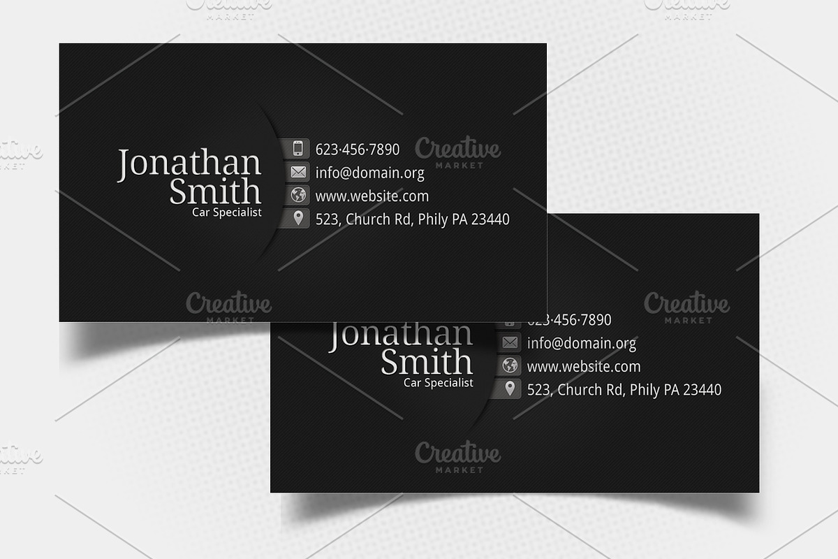 Black-Grey Personal Business Card, a Business Card Template by Aabhaas (Photo 1 of 5)
