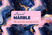 Liquid MARBLE backgrounds, set 01, a Pattern Graphic by Slanapotam (Thumbnail 1 of 2)