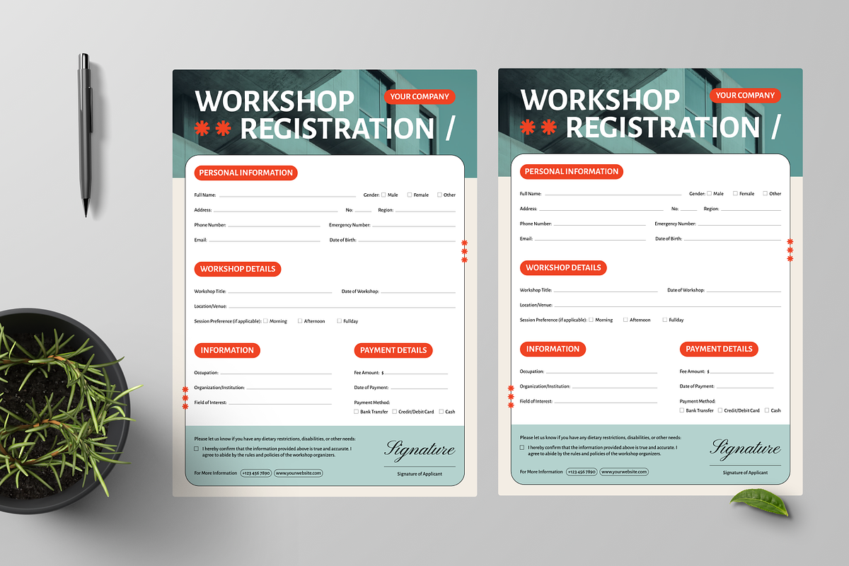 Workshop Registration Form preview 3