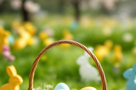 Colored or decorated Easter eggs, a Holiday Photo by Volff