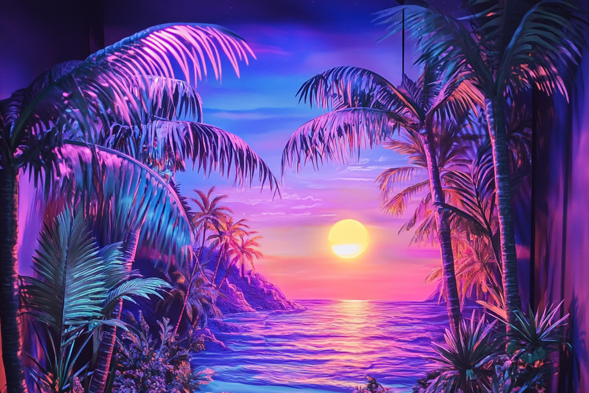 Tropicana Neon Beach Party, a Background Graphic by Printable Treasure (Photo 6 of 6)