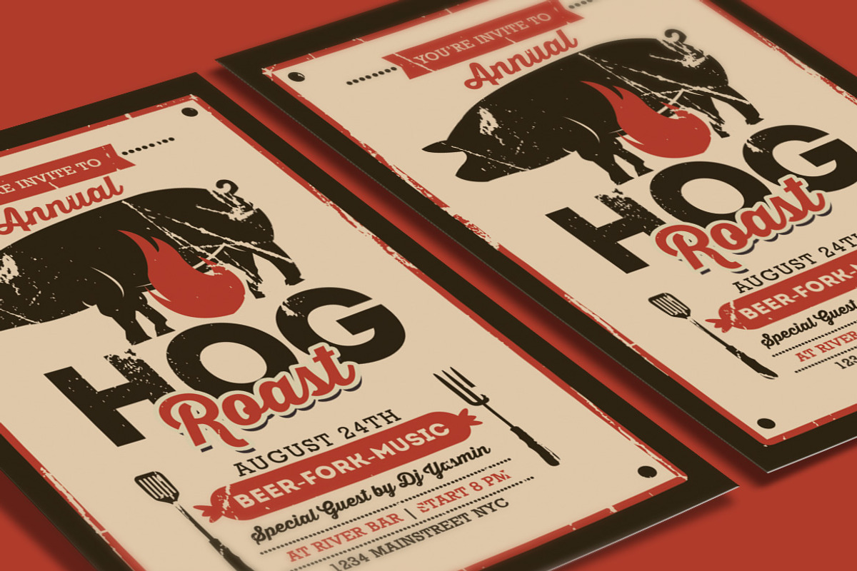 Pig Roast Event Flyer, a Flyer Template by Muhamad Iqbal hidayat