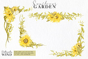 Watercolor Sunflowers Clipart, an Illustration by Ksenia Shmakova (Thumbnail 5 of 12)