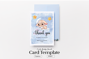 Cute Thank You Card Template, a Card Template by Little Creative Scribbles (Thumbnail 1 of 3)