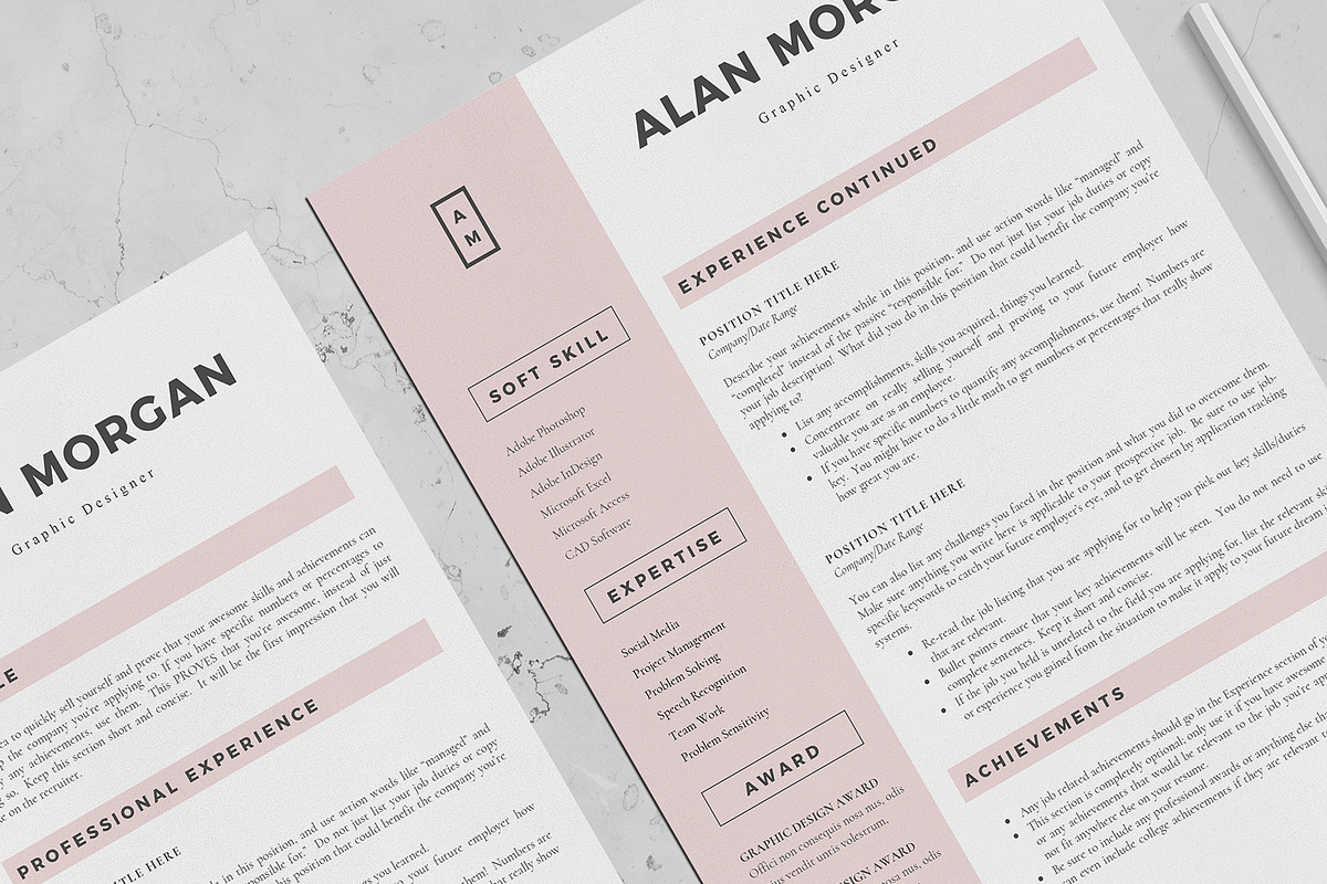 Resume Template 4 Page - Rose, a Resume Template by Aprilea (Photo 4 of 6)