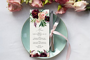 Blush & Wine Watercolor Flowers PNG, a Decorative Illustration by whiteheartdesign (Thumbnail 9 of 10)
