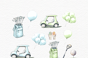 Watercolor golf cart clipart, a Transportation Illustration by Invite to Clipart (Thumbnail 4 of 5)