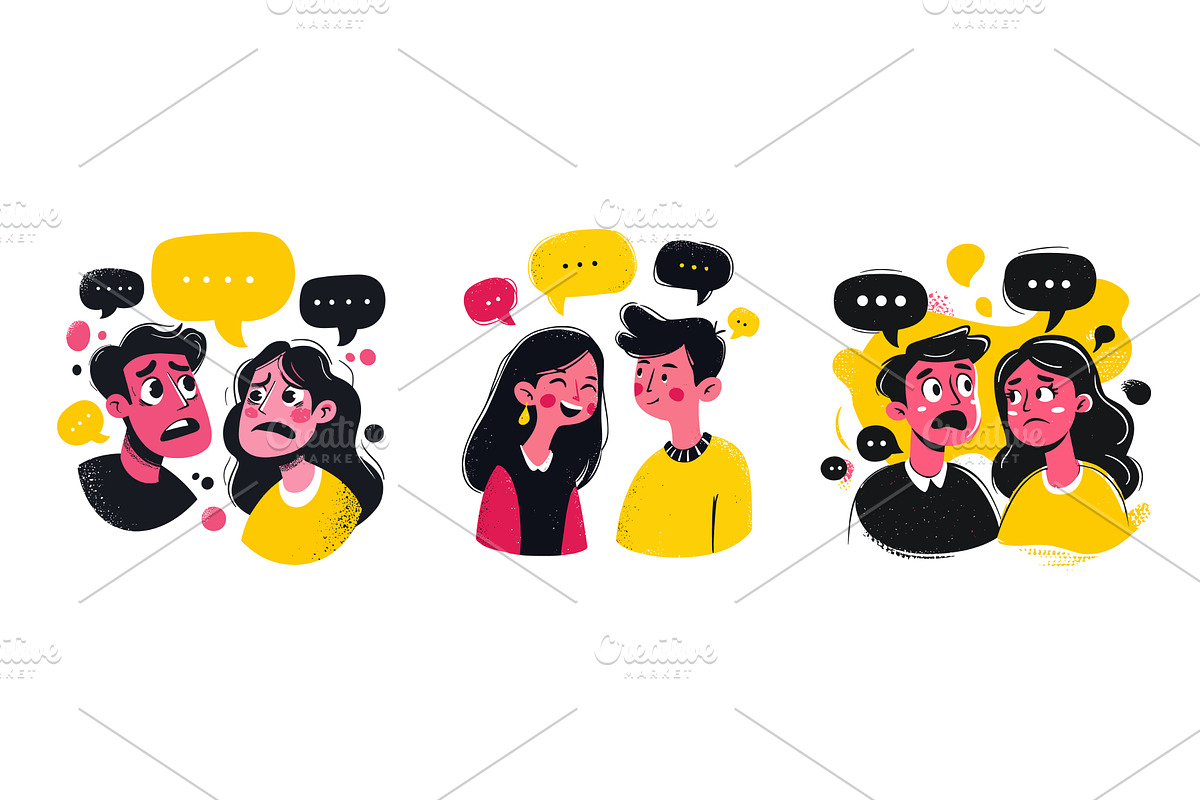 Couple talking emotion. People, a Person Illustration by Stock-Smart-Start
