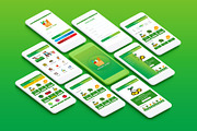 Grocery Store Mobile App UI Kit, an UI Kit Template by RiveupDigital (Thumbnail 1 of 3)