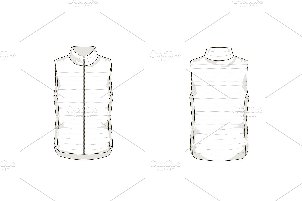 LightDown Vest Fashion Flat Template, a Templates & Theme by flat fashion