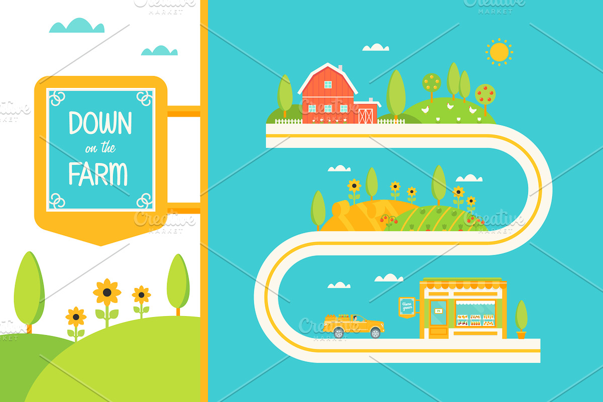 Down on the Farm Vector Set., an Animal Illustration by Julia Batsheva (Photo 3 of 3)