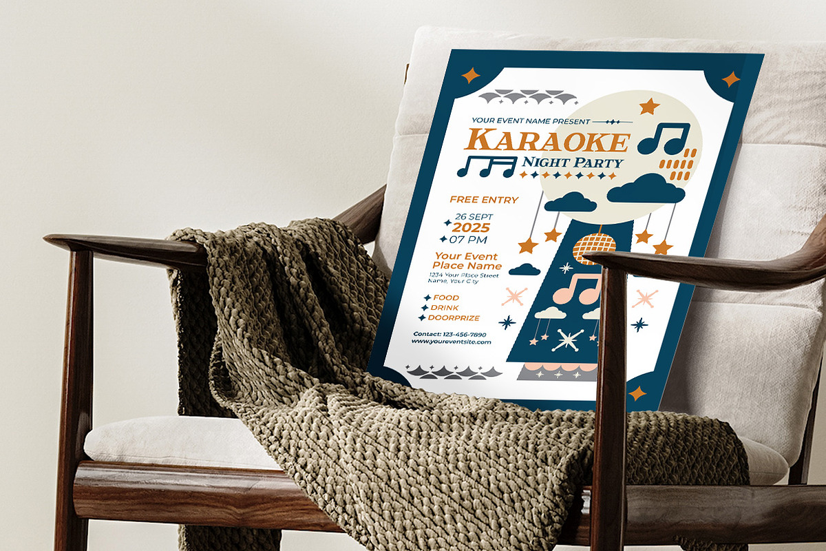 Folk Art Karaoke Night Flyer, a Flyer Template by Hole Hope Design (Photo 9 of 10)