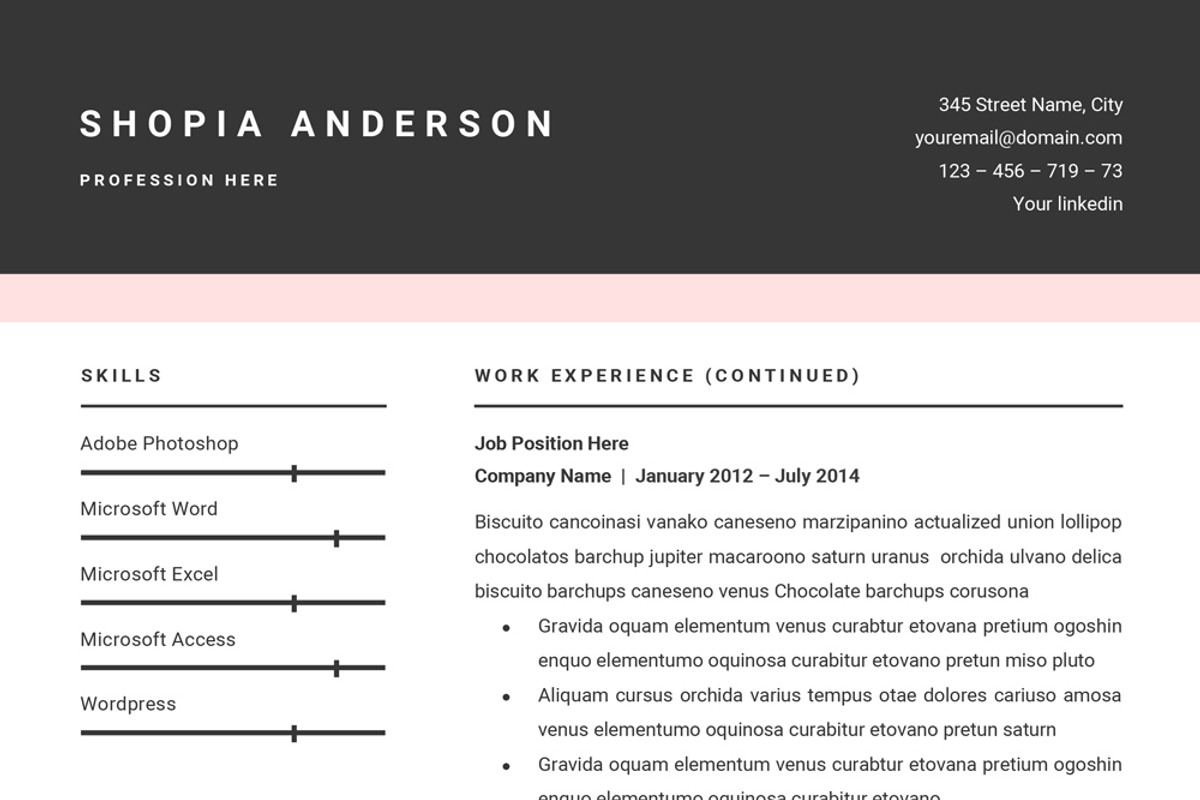 SALE Resume Template for MS Word, a Resume Template by GResume (Photo 8 of 8)