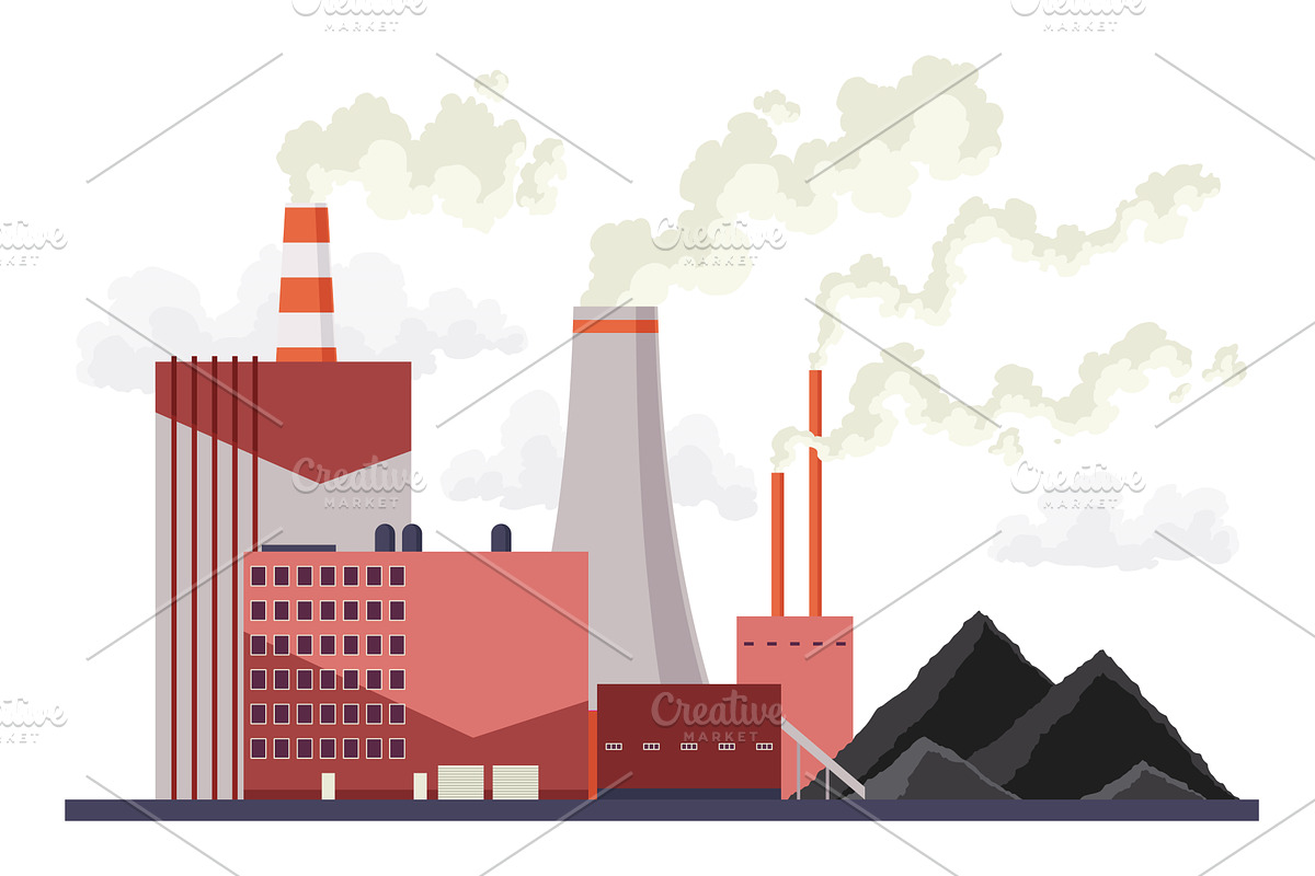 Coal mining plant. Building, an Illustration by Things for designers