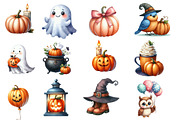 Kawaii Halloween Clipart Bundle, an Illustration by Designworld (Thumbnail 4 of 5)
