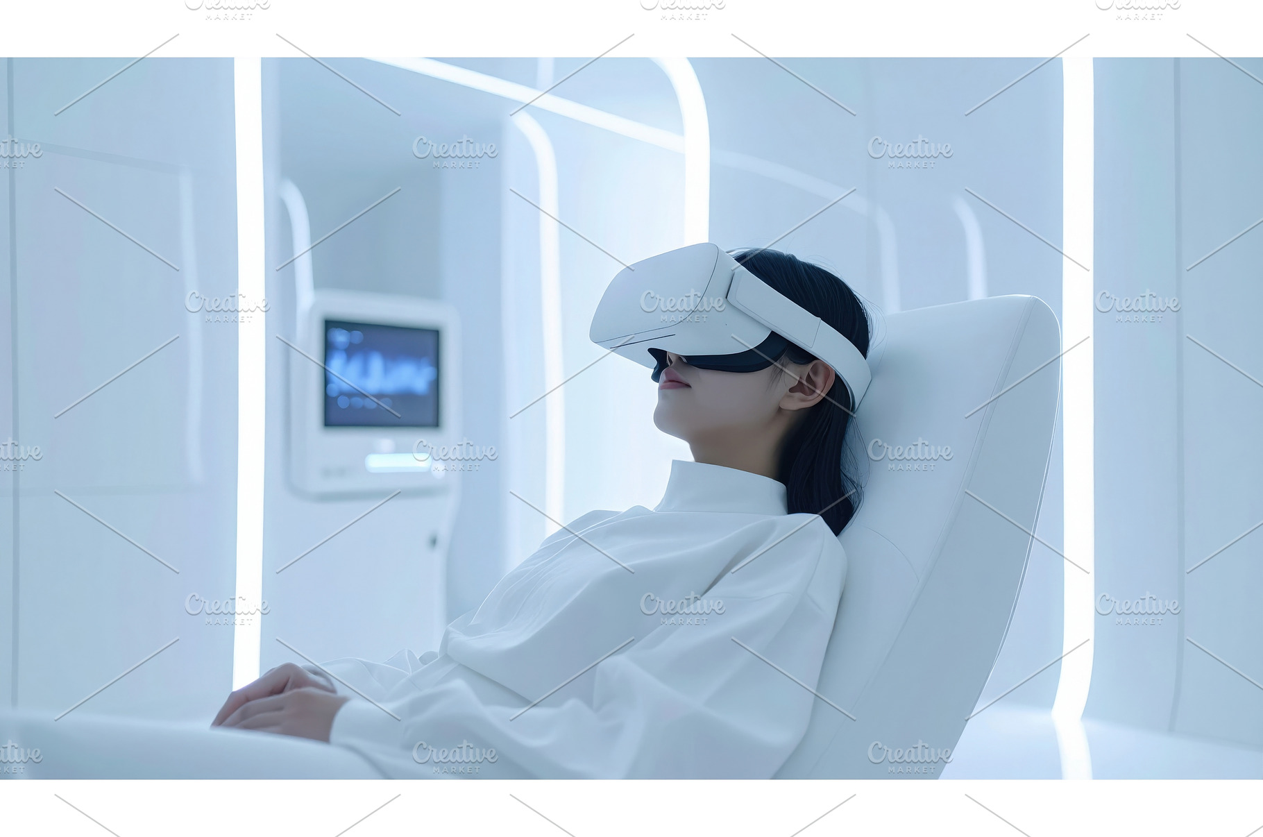 A woman in futuristic white attire, a Health & Medical Photo by Igor Tichonow