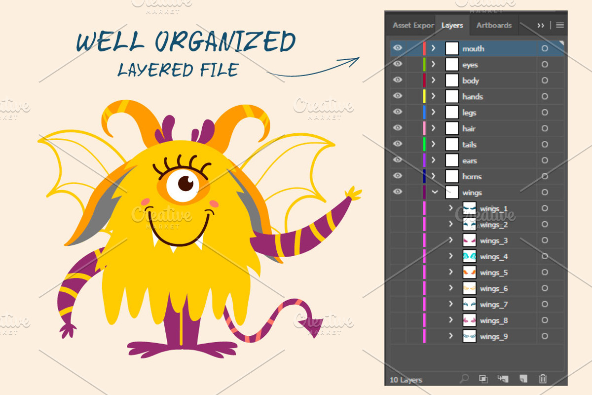 Monster Creator - AI/EPS/PNG, a Graphic by Mallinka (Photo 3 of 11)