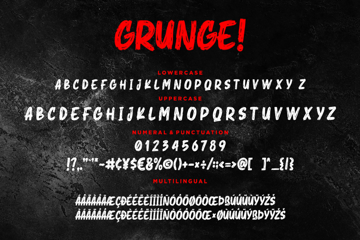 Grunge! Bold Brush Typeface preview 7