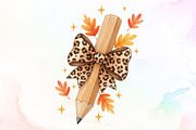 AutumnTeacher Pencil Bow PNG, an Illustration by Sublimation Artist (Thumbnail 1 of 9)