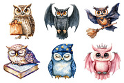 Watercolor Halloween Owl Clipart, an Illustration by Daily.Designs (Thumbnail 2 of 5)