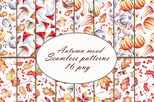 Autumn Patterns Clipart PNG